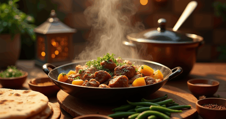 Orientalische Küche – Arabischer Lammeintopf mit grünen Bohnen